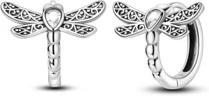 Hapour 925 Sterling Silver Hoop Earrings for Women Small Hoop Earrings Dragonfly Flower Cartilage Helix Earrings
