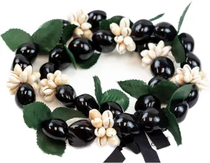 Hawaiian Leis Kukui Nut Beads Necklaces with Cowrie Shell for Men and Women 28" Adjustable Assorted Color Lei