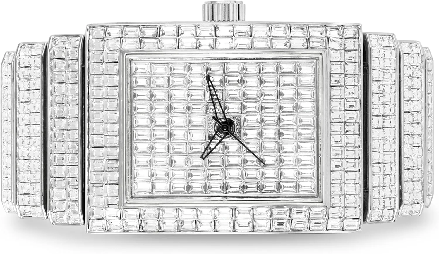 ICE STAR Men's Fully Iced Out Rectangle Watch, 40mm Case
