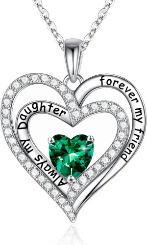 Iefil Stering Silver Birthstone Necklaces For Daughter, Mothers, Valentines Day & Birthday Gifts