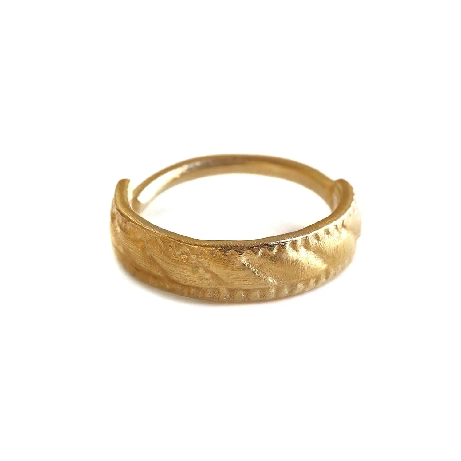 Indian Nose Ring, Gold Plated Unique Nose Hoop Piercing, Indian Tribal Style, 20g, Handmade Jewelry by Alagia