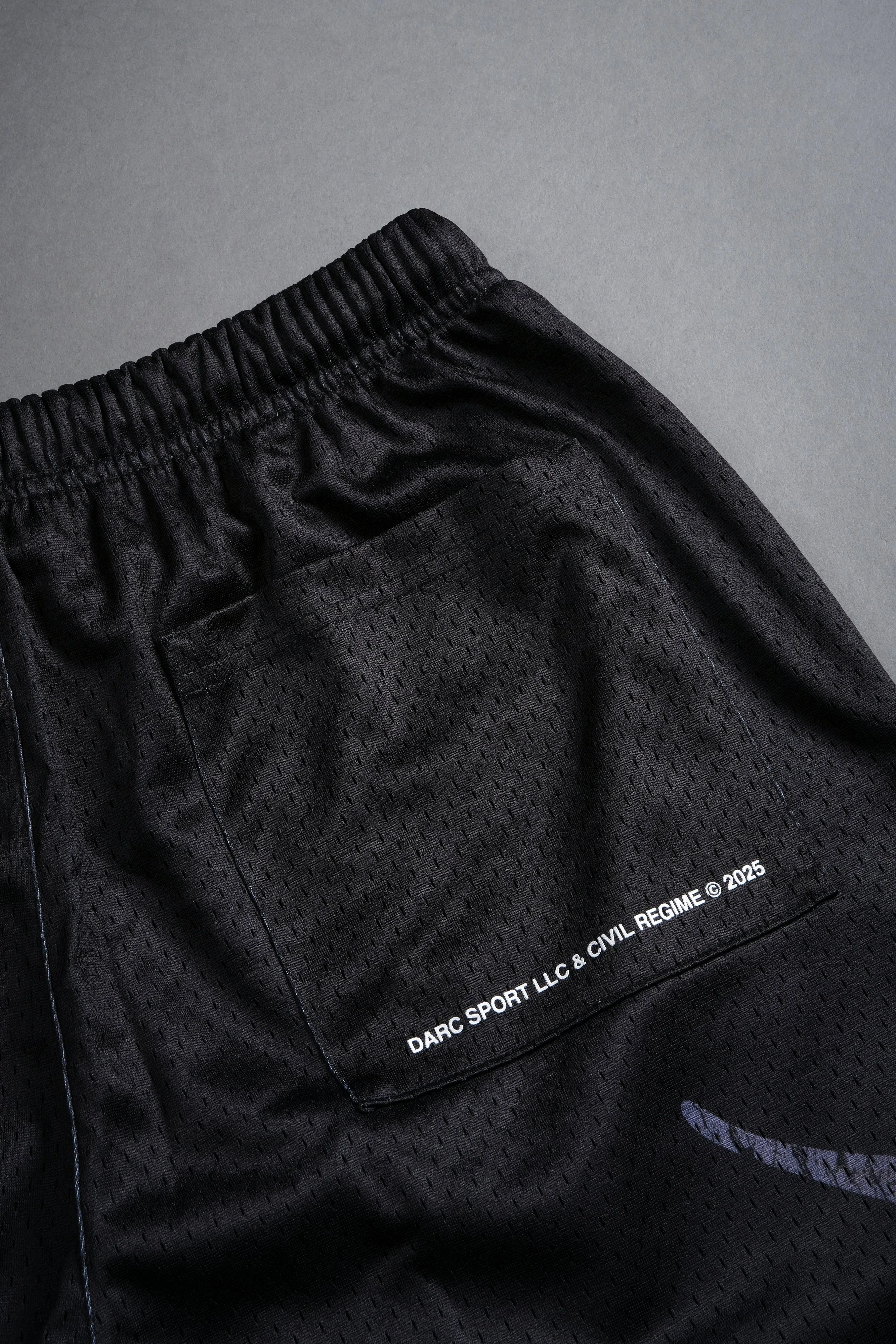Infernal Bloom Mesh Shorts in Black