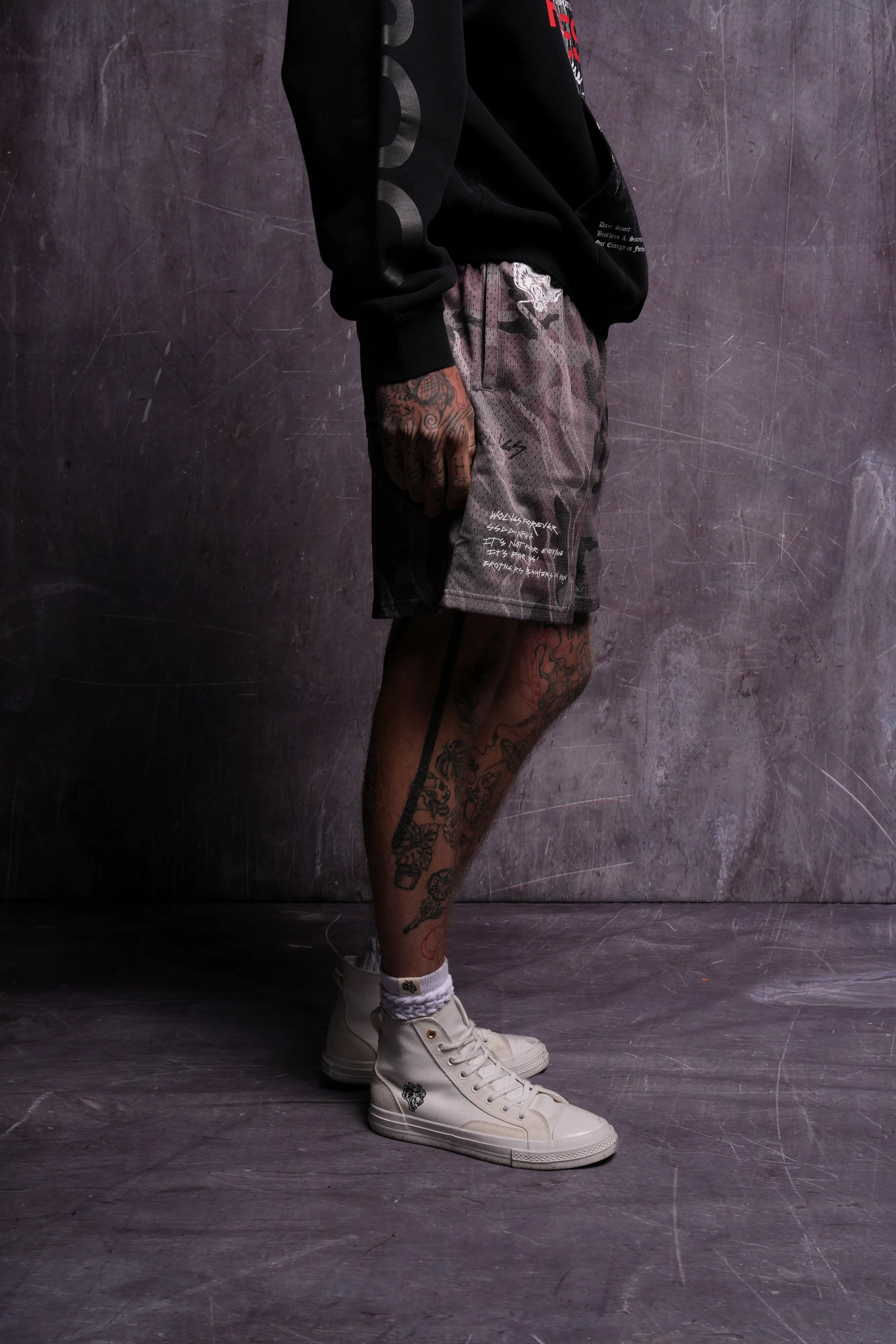 Infernal Bloom Mesh Shorts in Blooming Woodland Camo