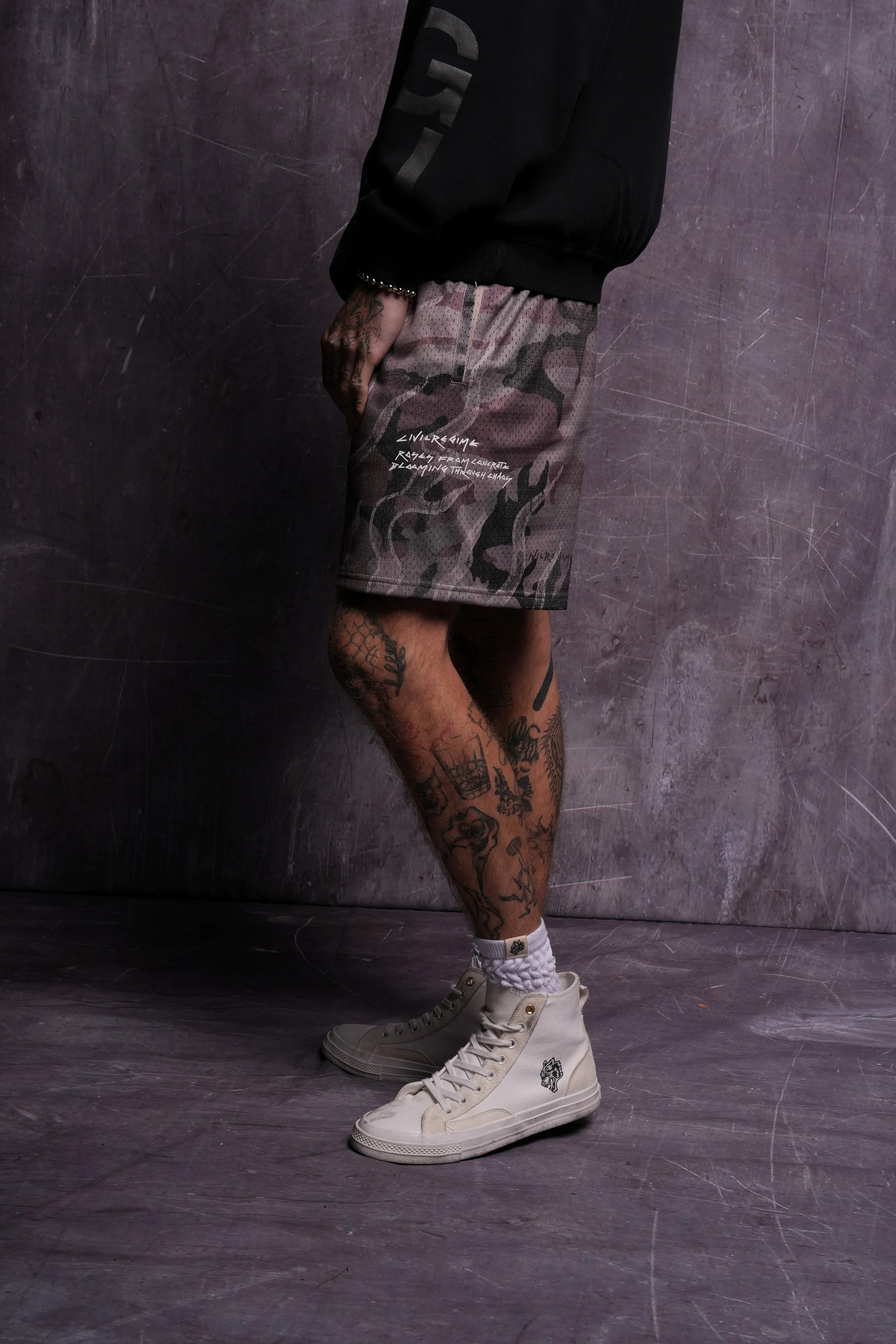 Infernal Bloom Mesh Shorts in Blooming Woodland Camo