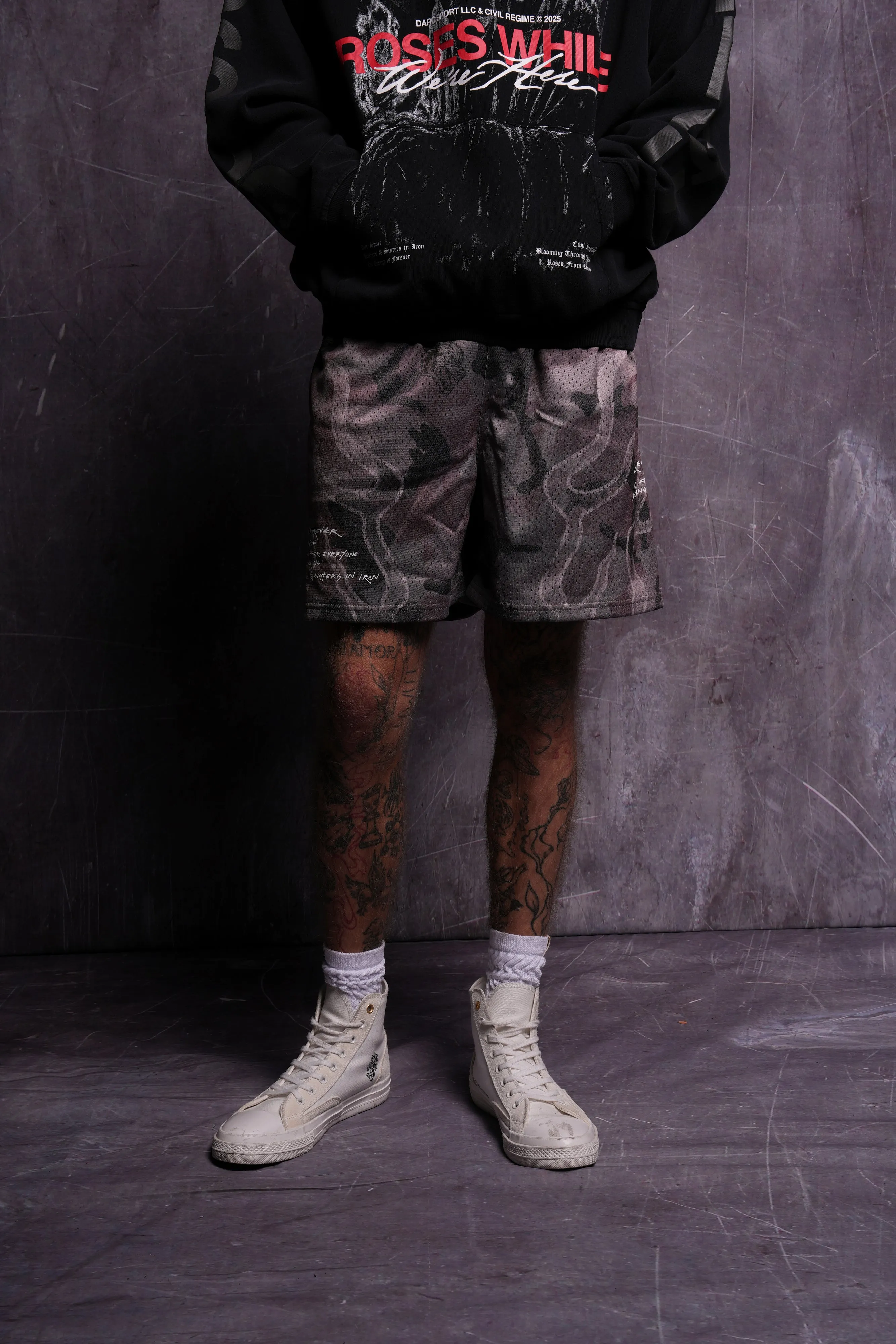 Infernal Bloom Mesh Shorts in Blooming Woodland Camo
