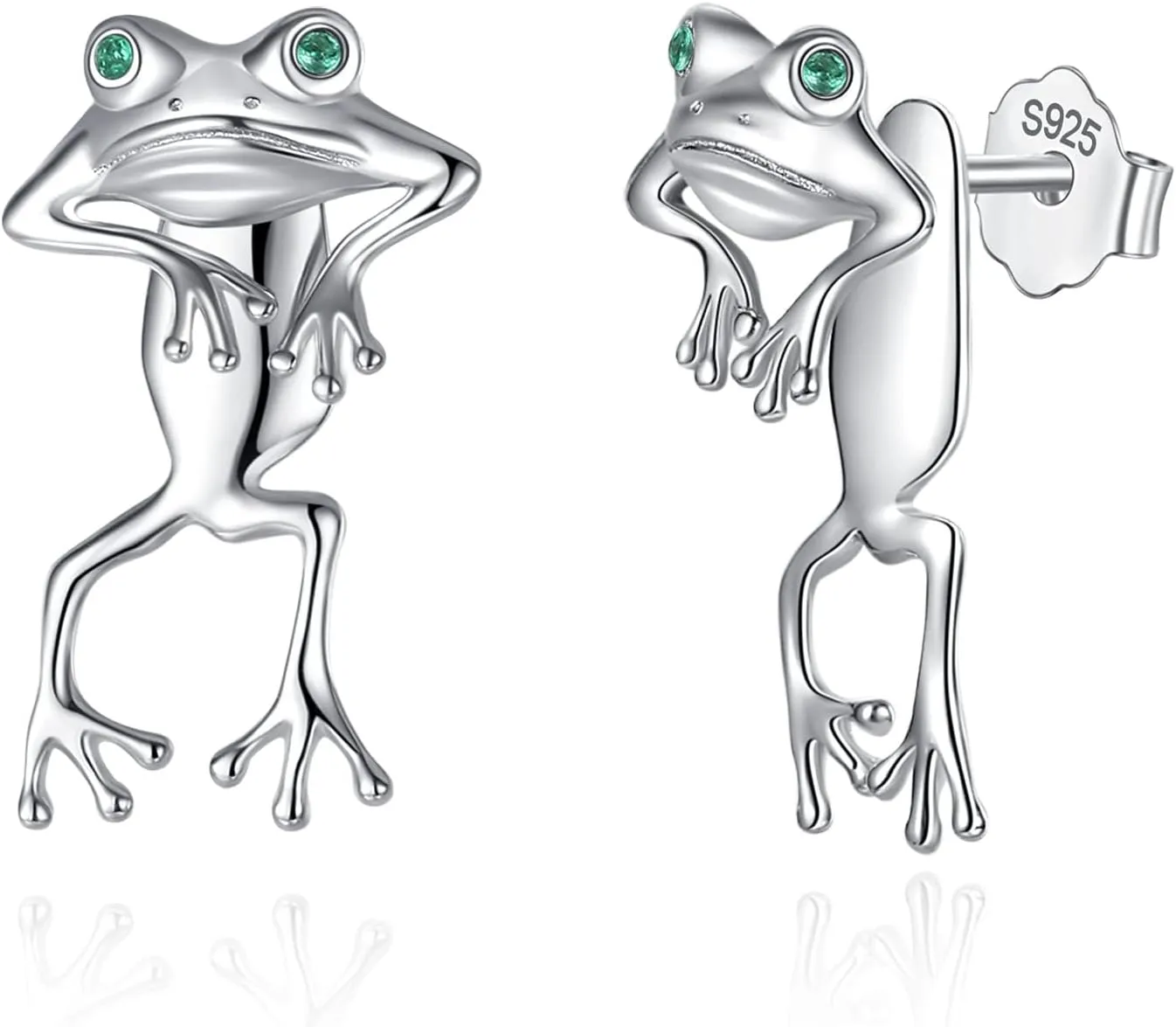 INFUSEU Sterling Silver Cute Stud Earrings Cat Frog Mushroom Bunny, Small Gifts for Women Teen Girls Animal Lovers