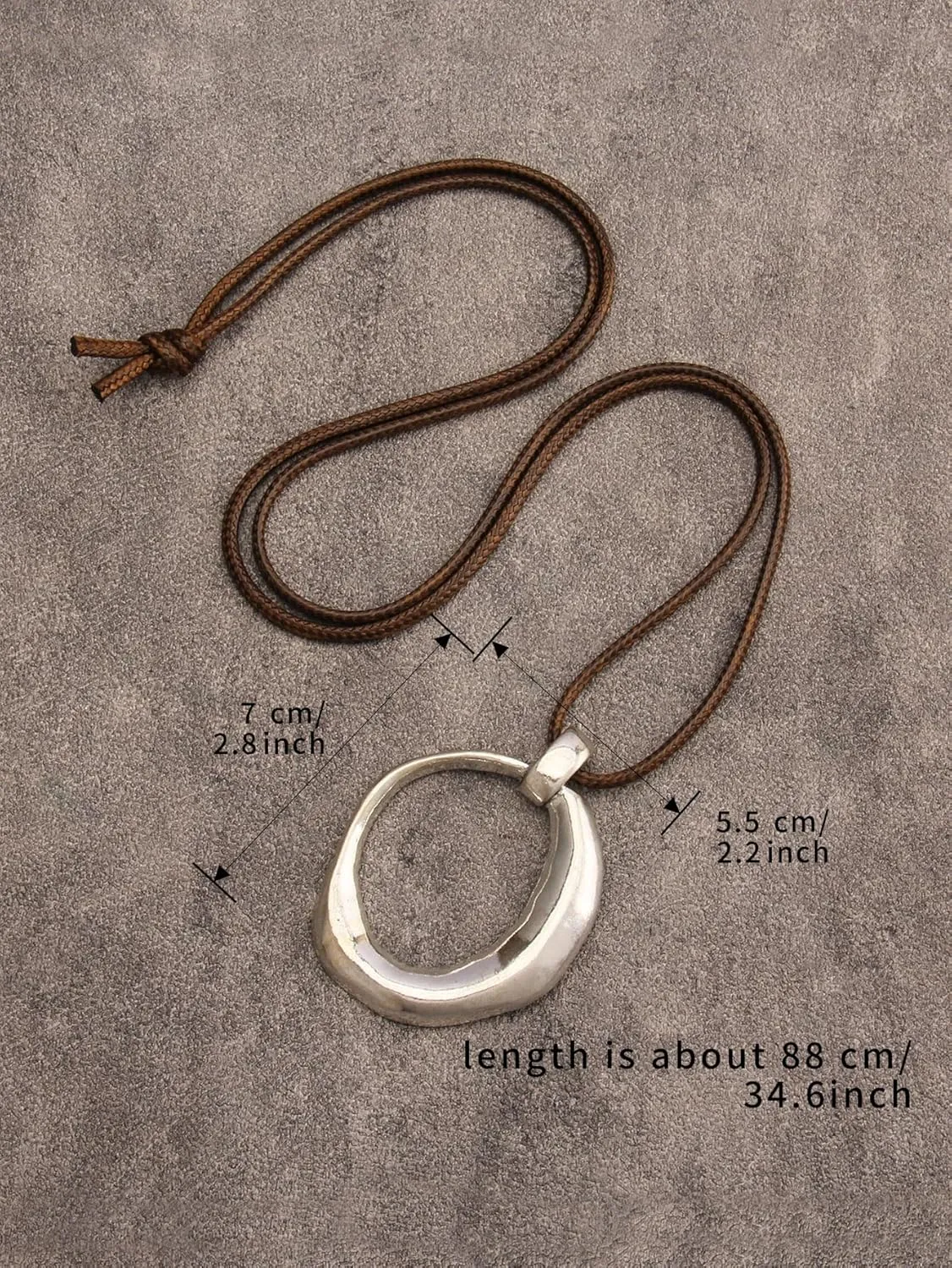 JAOYU Bohemian Necklaces for Women Leather Necklace Wood Pendant Choker Long Brown Necklace Chunky Circle Boho Hippie Jewelry