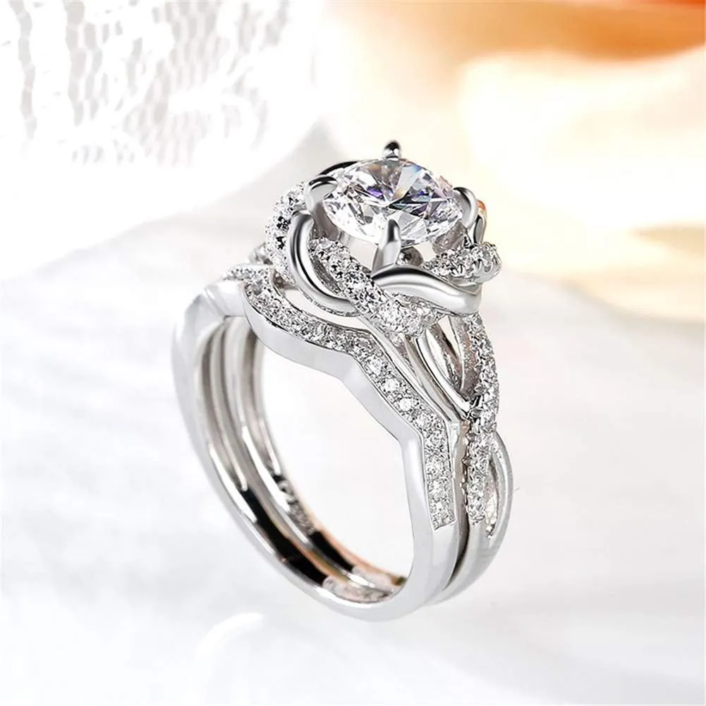Jeulia Halo Solitaire Engagement Rings for Women Sterling Silver Floral Flower Rings Rose Gold Plated Diamond Ring Round Cut Bridal Ring Set Anniversary Promise Rings for Her