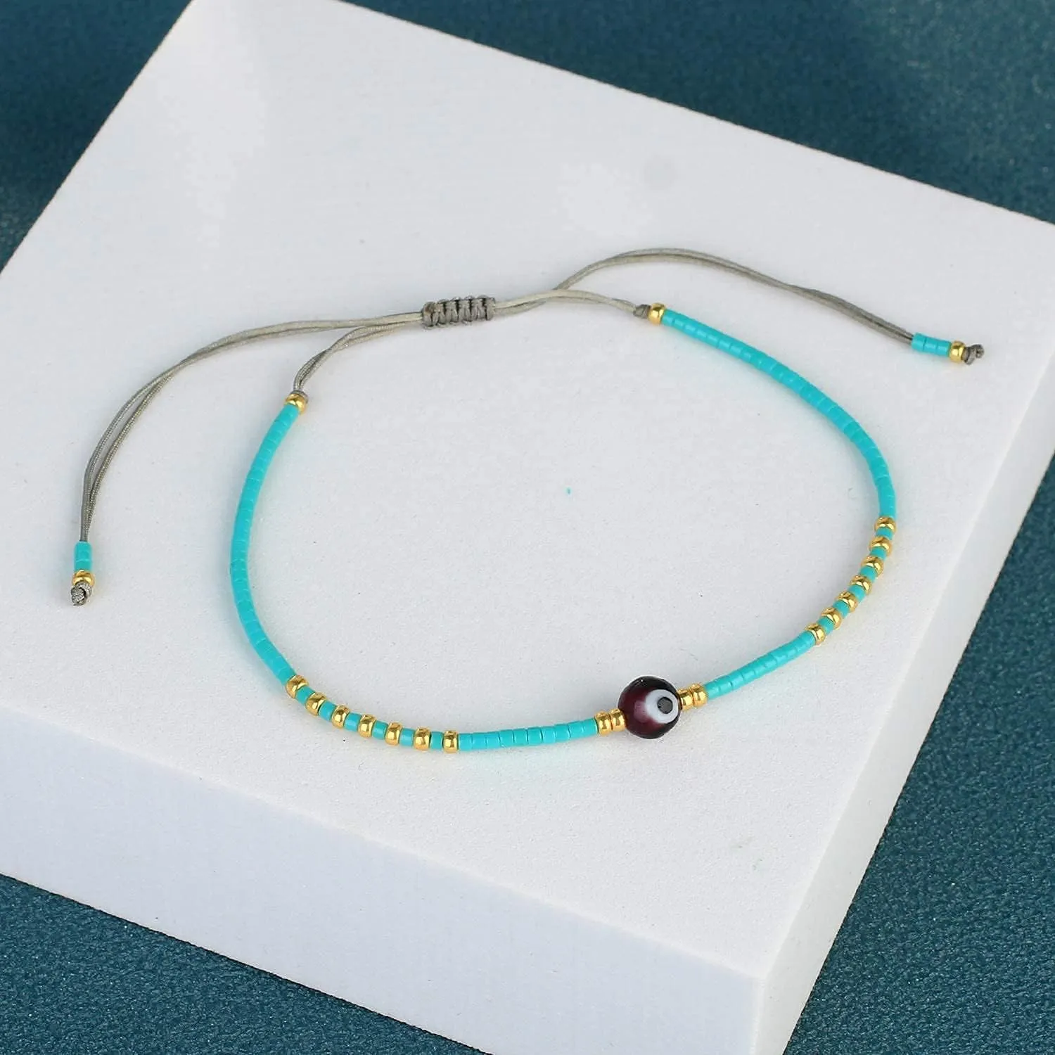 KELITCH Boho-color Crystal Shell Beaded Friendship Bracelets Handmade Strand Bracelet Bangles Jewelry For Summer