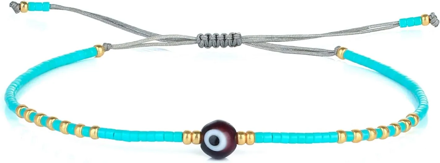KELITCH Boho-color Crystal Shell Beaded Friendship Bracelets Handmade Strand Bracelet Bangles Jewelry For Summer