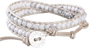 KELITCH Created Agate Crystal Gems Beads Charm 2 Wrap Bracelets Handmade Natural Leather New Jewelry