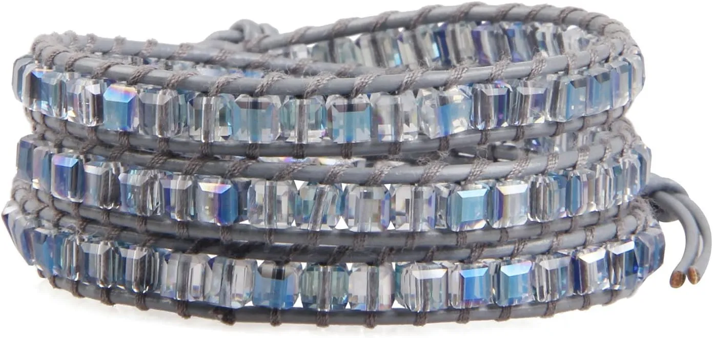 KELITCH Handmade 3 Wrap Bracelet Purple Gems Fashion Strand Bracelets