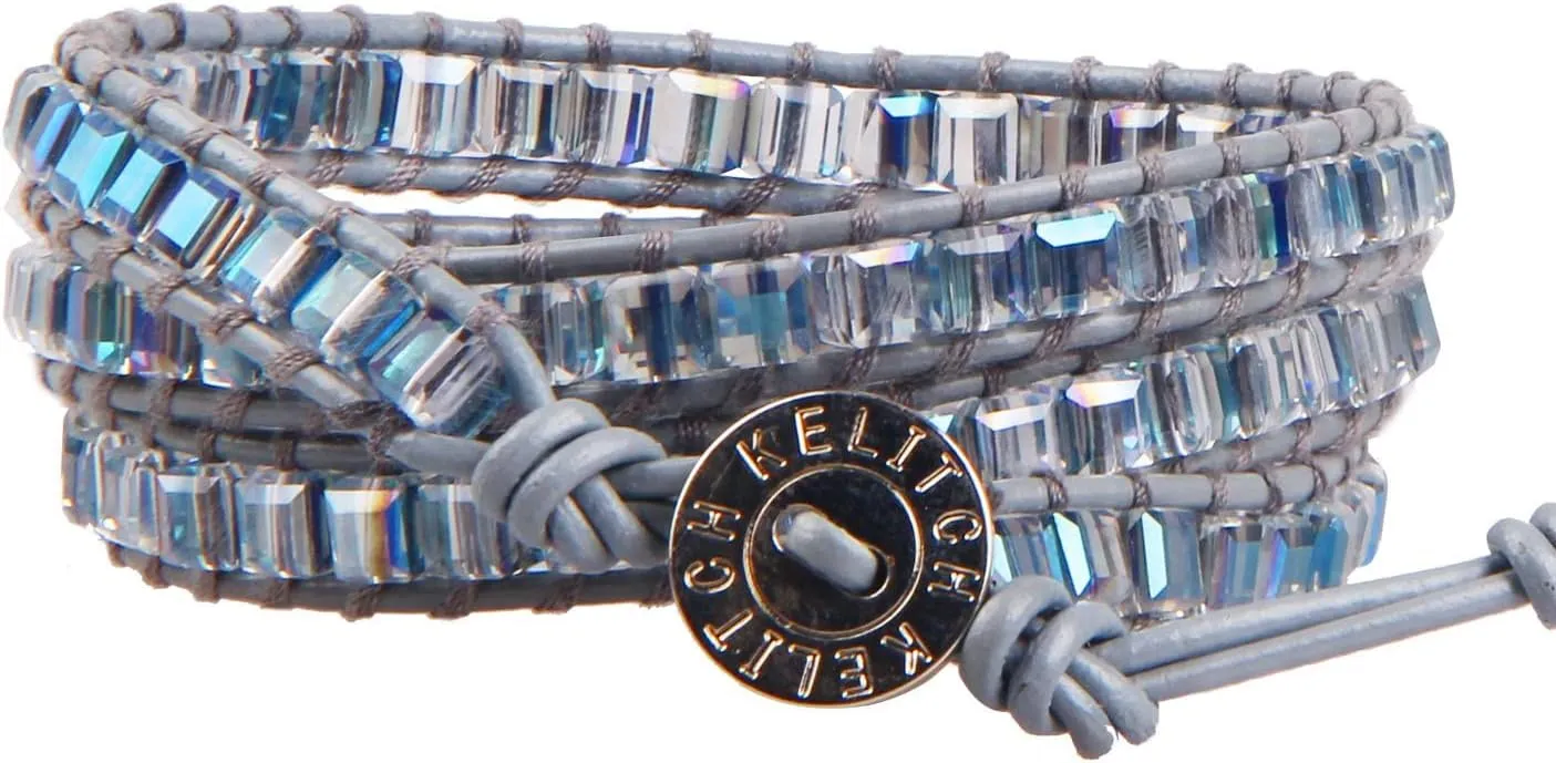 KELITCH Handmade 3 Wrap Bracelet Purple Gems Fashion Strand Bracelets