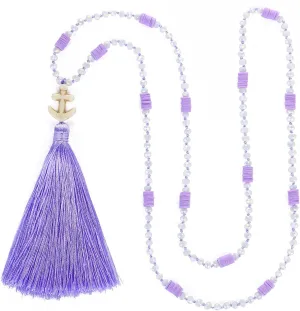 KELITCH Women Necklace Tassel Pearl Necklace Long Tassel Necklace Shining Crystal Necklace New