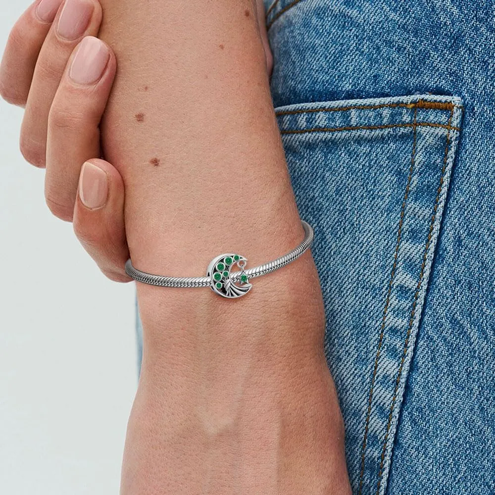 KEQ LET'S GO Travel Compass Charm Fit for Pandora Moment Bracelets 925 Sterling Silver Adventures Backpack Airplane Bead Charm Gift for Women
