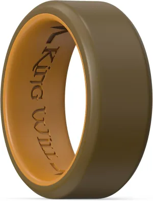 King Will Men's Silicone Wedding Bands, 8mm Comfort Fit with Unique Inner Groove Design, Rubber Engagement Rings for Daily Wear and Activities - 1/4 Variety Multipack