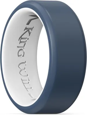King Will Men's Silicone Wedding Bands, 8mm Comfort Fit with Unique Inner Groove Design, Rubber Engagement Rings for Daily Wear and Activities - 1/4 Variety Multipack