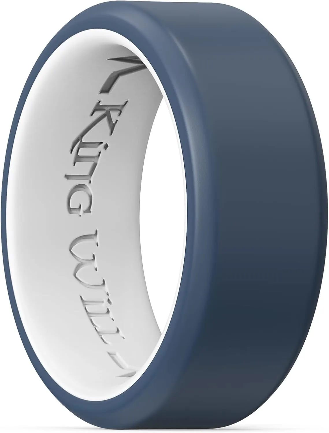 King Will Men's Silicone Wedding Bands, 8mm Comfort Fit with Unique Inner Groove Design, Rubber Engagement Rings for Daily Wear and Activities - 1/4 Variety Multipack