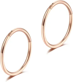 Lantine 16g 18g 20g Nose Rings Hoops Grade 23 Titanium Black Hinged Septum Rings Seamless Clicker Sleeper Cartilage Daith Tragus Helix Piercing Hoop Earrings