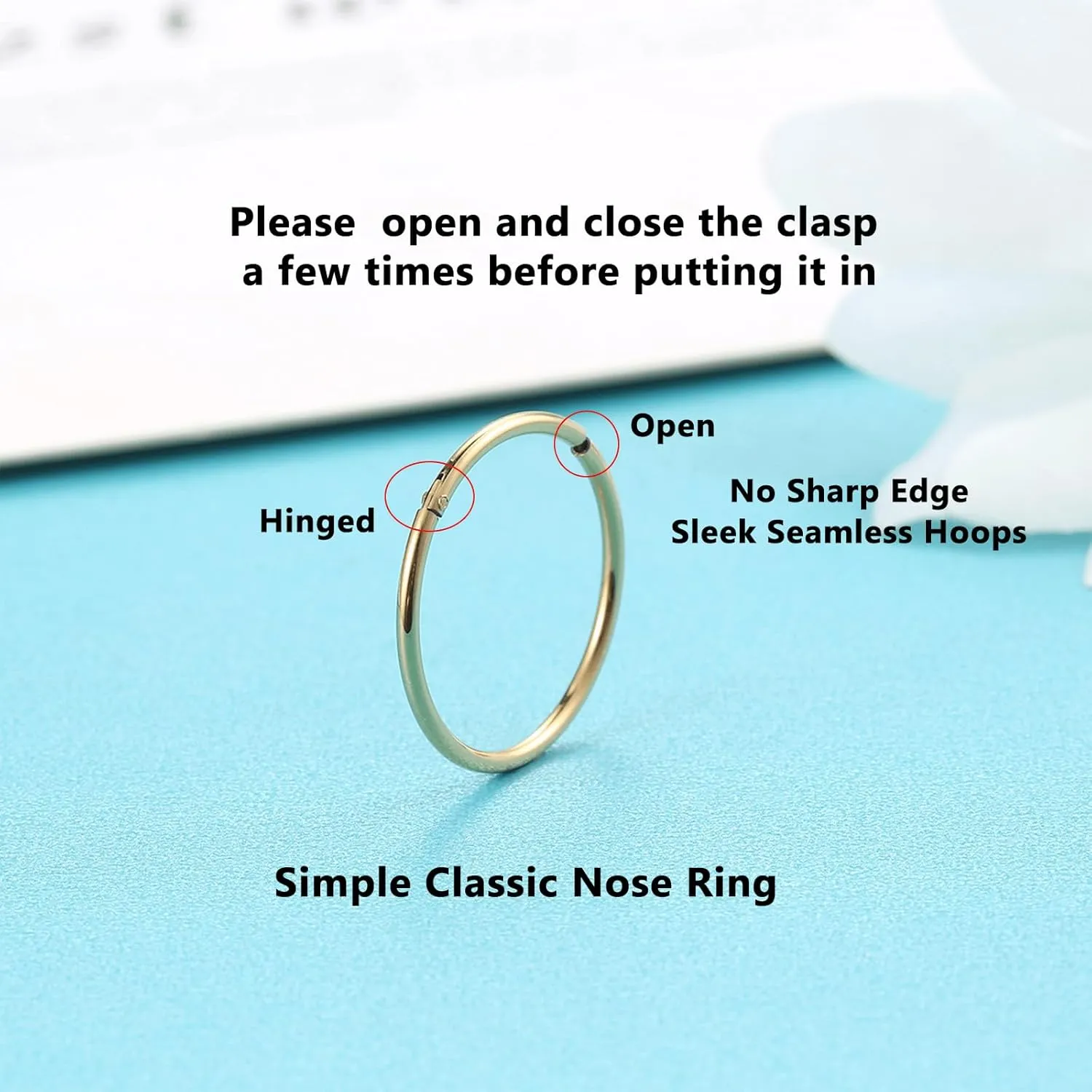 Lantine 6-12Pcs 18g 20g Nose Rings for Women Men 316L Surgical Steel 16g Septum Ring Cute Tiny Cartilage Helix Conch Daith Tragus Earrings 6-16mm Set