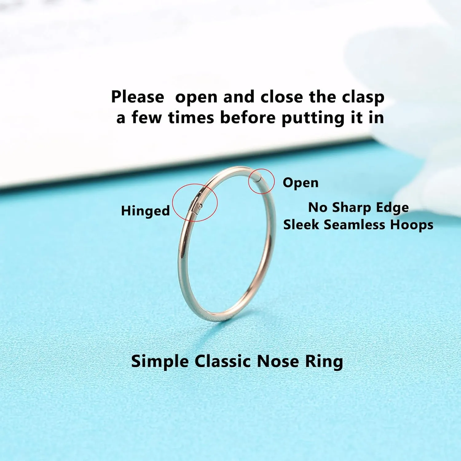 Lantine 6-12Pcs 18g 20g Nose Rings for Women Men 316L Surgical Steel 16g Septum Ring Cute Tiny Cartilage Helix Conch Daith Tragus Earrings 6-16mm Set