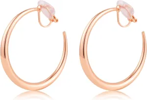 LAXPICOL Chunky Gold/Silver/Rose-gold Hoop Earrings Clip On Earrings For Women No-piercing