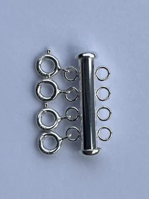 Layering Necklace Detangler Clasp Sterling Silver or 14kt Gold Filled (4 Tube Sterling Silver)