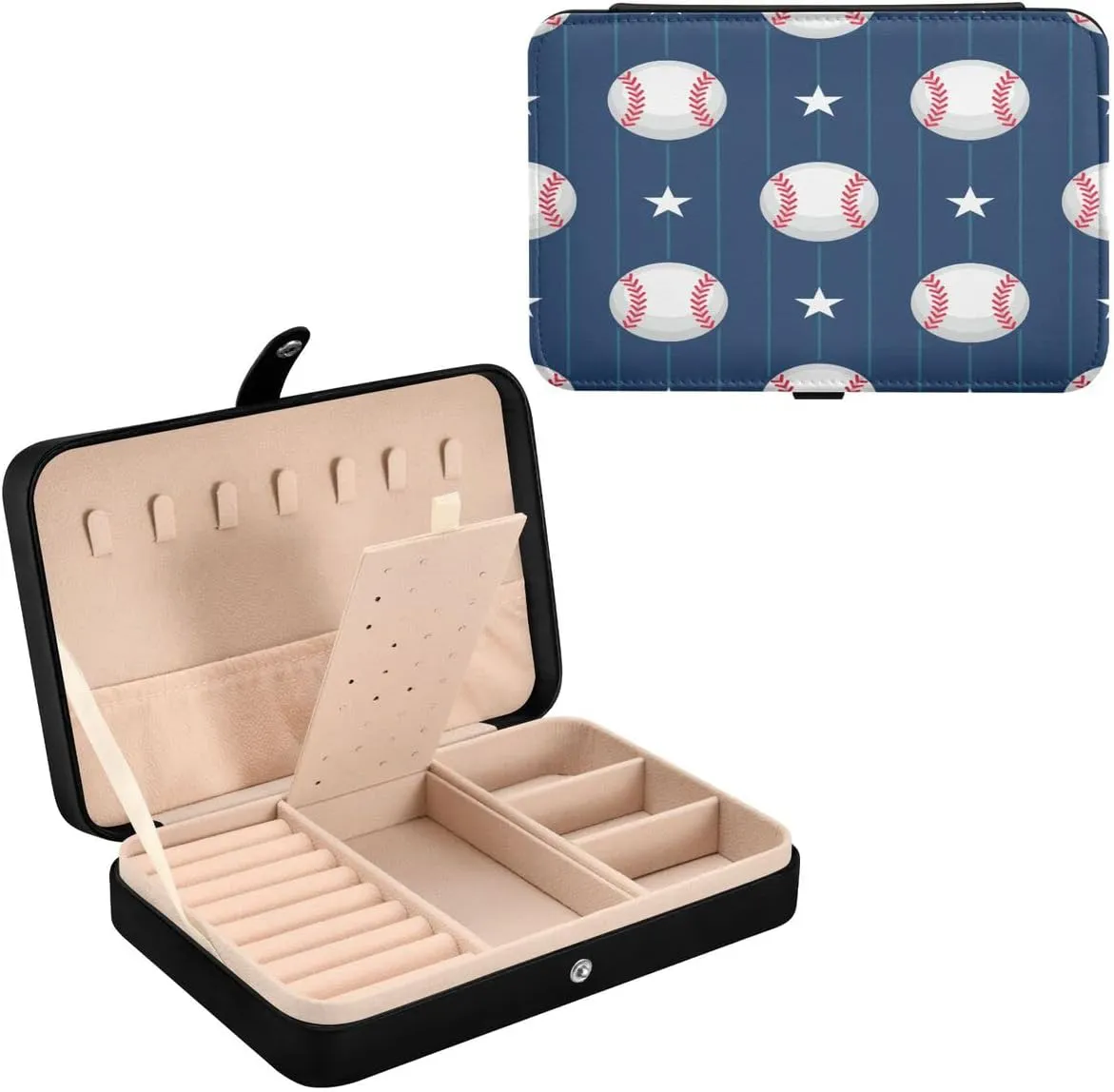 Leather Jewelry Box Jewelry Case Storage Box Star Baseball For Rings Earrings Necklaces