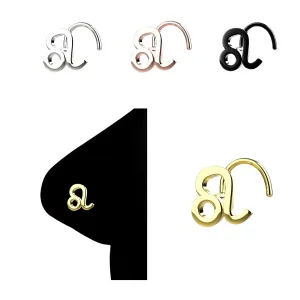 Leo Zodiac Sign Nose Stud L Shape Nose Ring Unique Nose Ring Handmade Jewelry