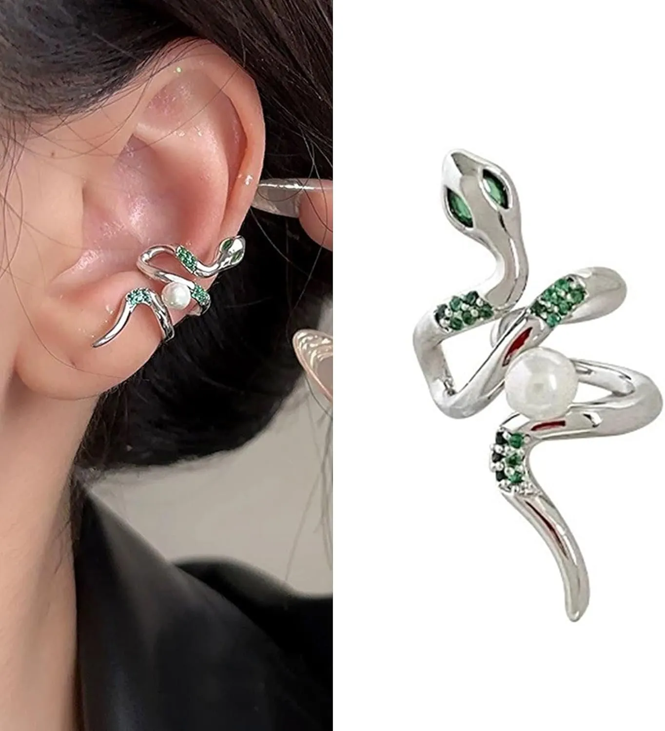 Lightweight Snake Ear Clip Travel Friendly Earrings Unique Snake Designs Ear Cuff for Fashion Forward Individuals