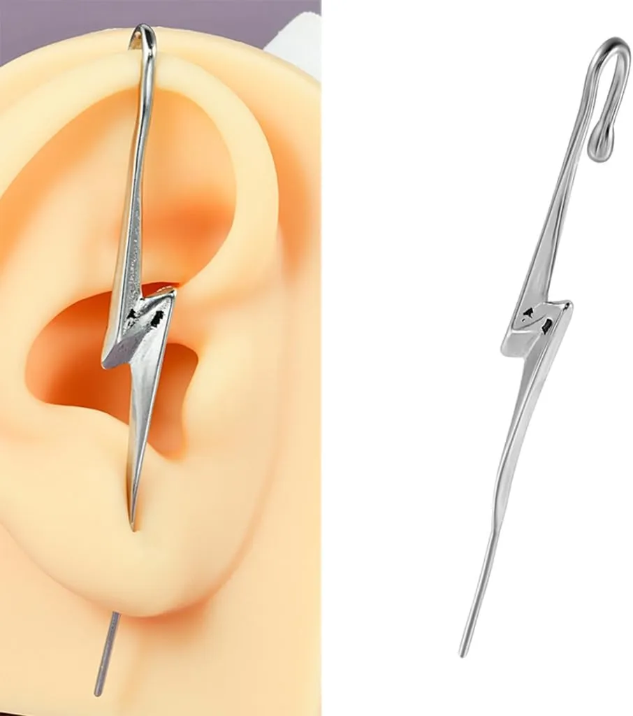 Long Lasting Ear Piercing Accessory Elegant Puncture Earrings with Unique Diagonal Designs Stylish Ear Cuff Jewelry