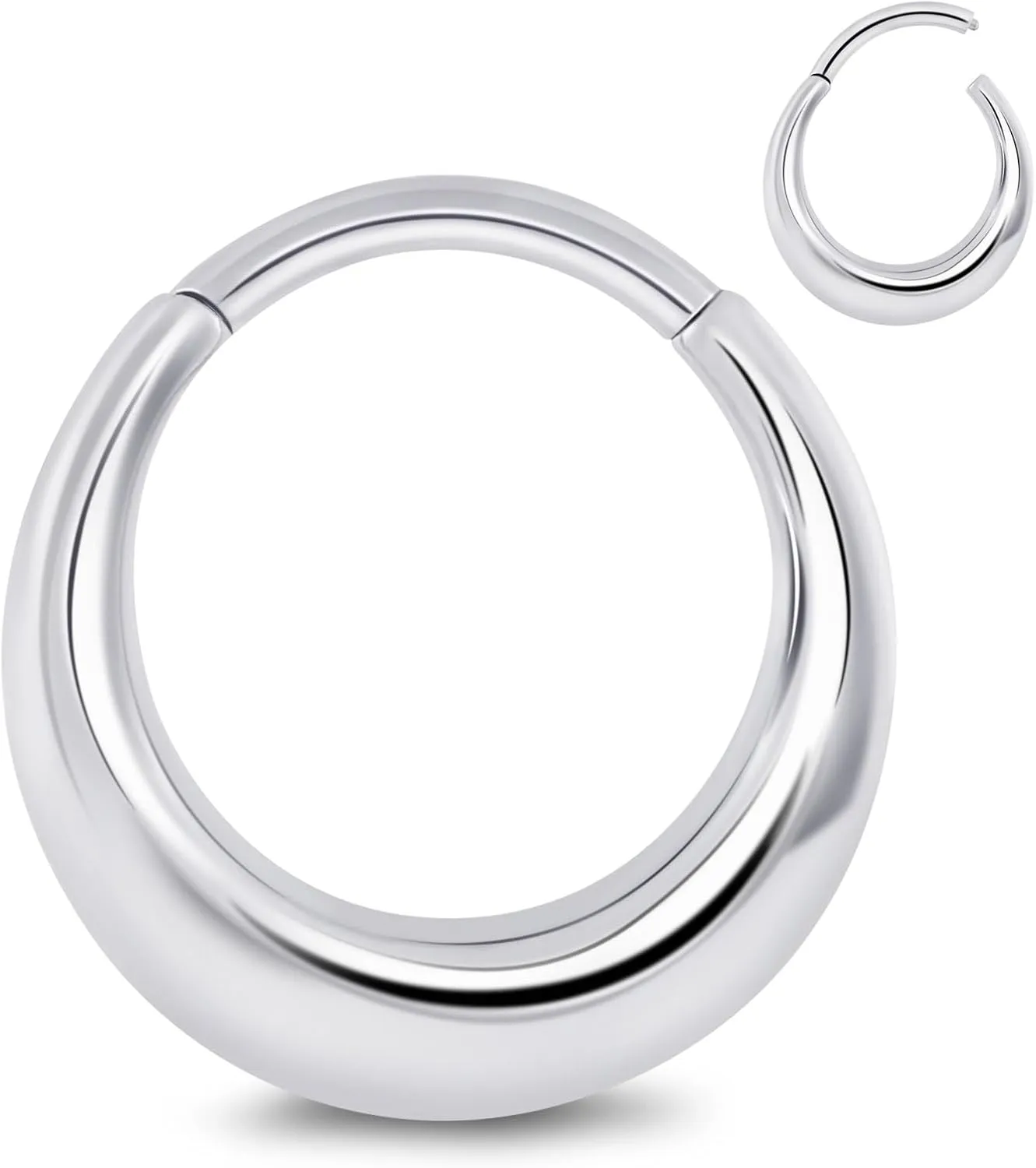 Longbeauty Septum Rings 16g Unique Septum Clicker Gold Black Nose Rings Surgical Steel Rook Helix Daith Piercing Jewelry for Women Men