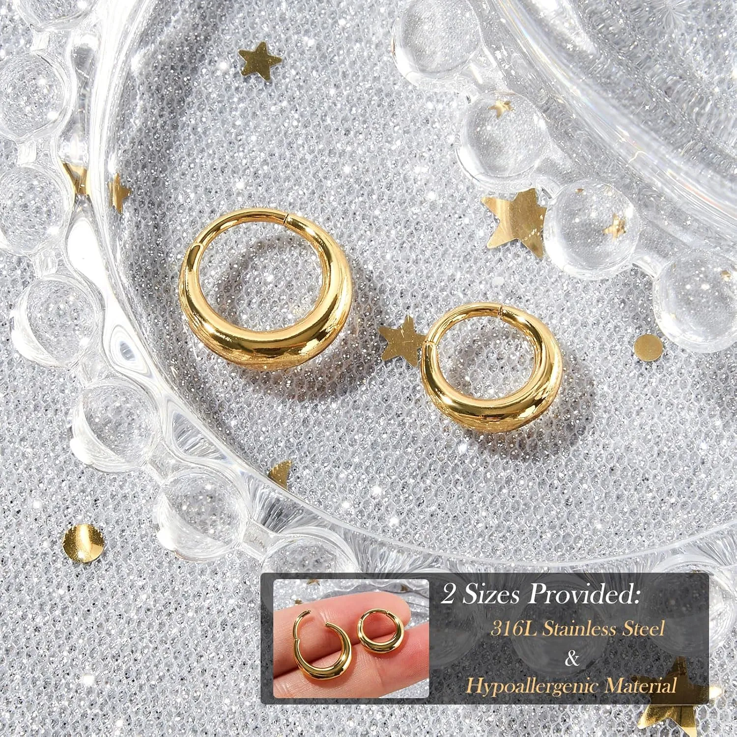 Longbeauty Septum Rings 16g Unique Septum Clicker Gold Black Nose Rings Surgical Steel Rook Helix Daith Piercing Jewelry for Women Men