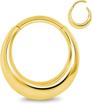 Longbeauty Septum Rings 16g Unique Septum Clicker Gold Black Nose Rings Surgical Steel Rook Helix Daith Piercing Jewelry for Women Men