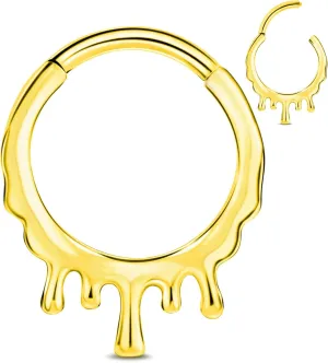 Longbeauty Septum Rings 16g Unique Septum Clicker Gold Black Nose Rings Surgical Steel Rook Helix Daith Piercing Jewelry for Women Men