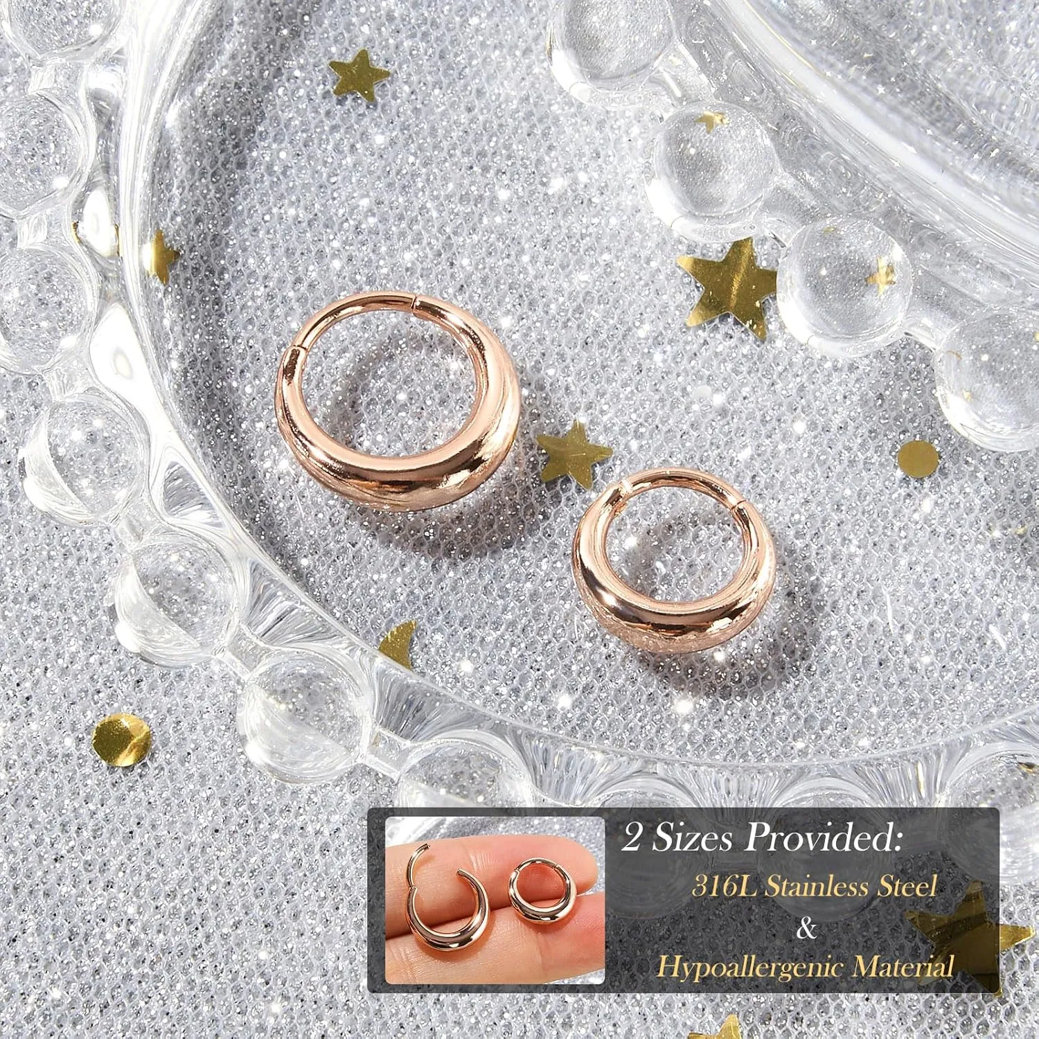 Longbeauty Septum Rings 16g Unique Septum Clicker Gold Black Nose Rings Surgical Steel Rook Helix Daith Piercing Jewelry for Women Men