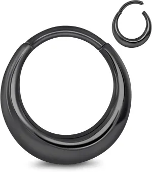 Longbeauty Septum Rings 16g Unique Septum Clicker Gold Black Nose Rings Surgical Steel Rook Helix Daith Piercing Jewelry for Women Men