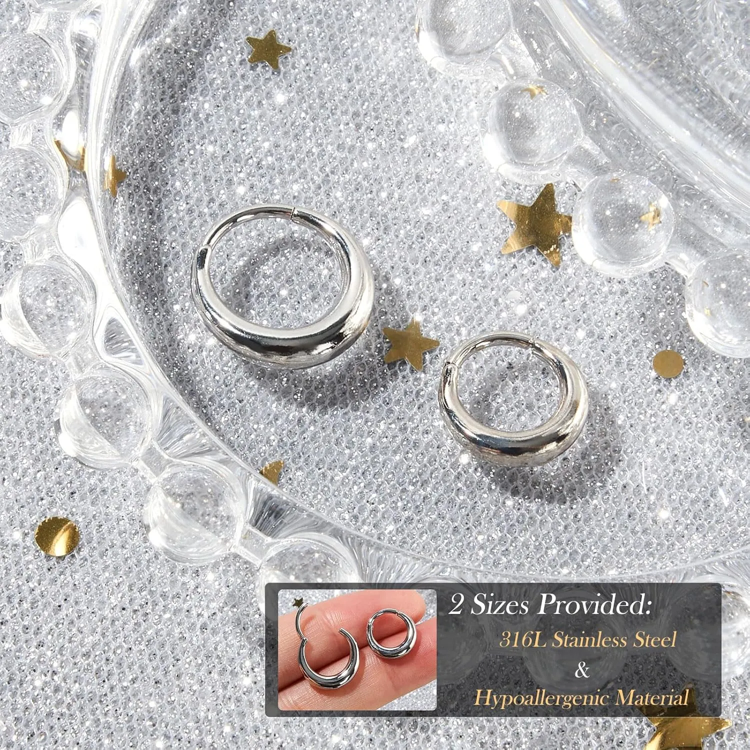 Longbeauty Septum Rings 16g Unique Septum Clicker Gold Black Nose Rings Surgical Steel Rook Helix Daith Piercing Jewelry for Women Men