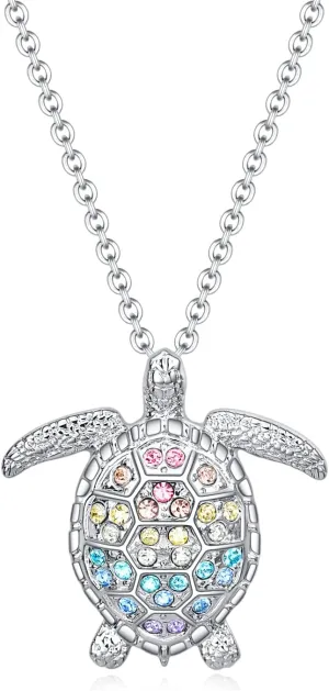 luomart Turtle Dolphin Shark Necklace Gifts,Seahorse Starfish Whale Pendant Necklaces Jewelry for Women