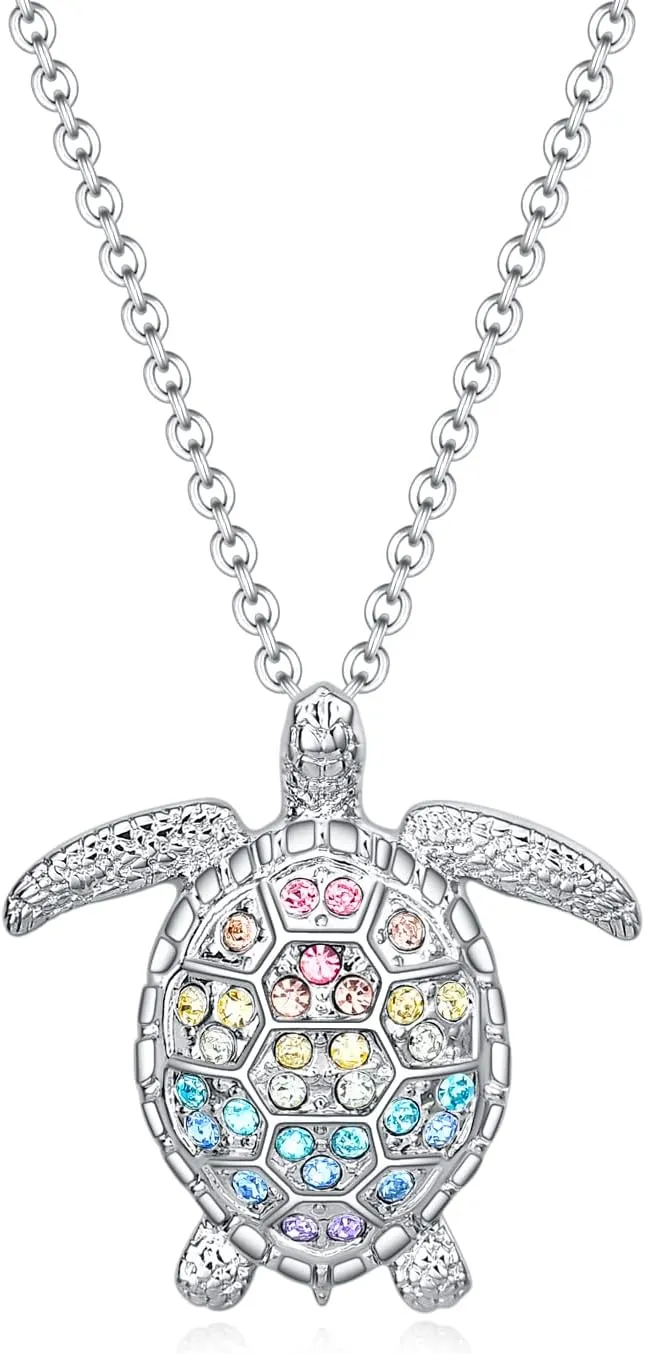 luomart Turtle Dolphin Shark Necklace Gifts,Seahorse Starfish Whale Pendant Necklaces Jewelry for Women