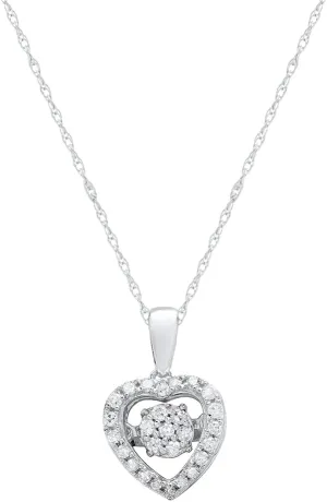 MAX   STONE Dancing Diamond Necklace for Women | Sterling Silver Pendant With 18 Inch Chain | Real Diamond Jewelry
