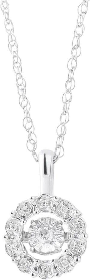 MAX   STONE Dancing Diamond Necklace for Women | Sterling Silver Pendant With 18 Inch Chain | Real Diamond Jewelry