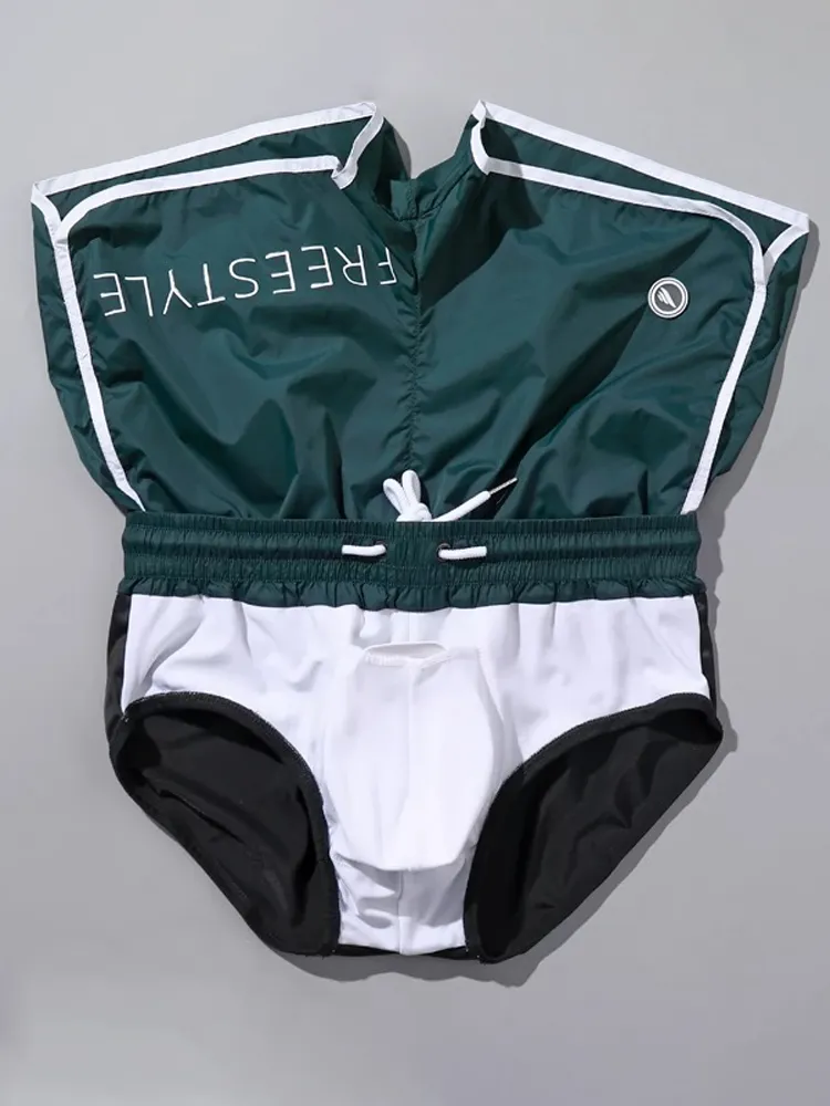 Mens Waistband Drawstring Beach Swim Shorts