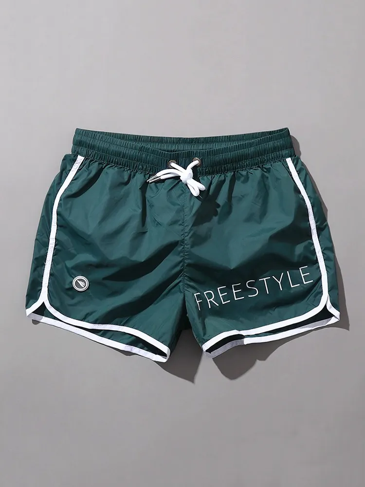 Mens Waistband Drawstring Beach Swim Shorts