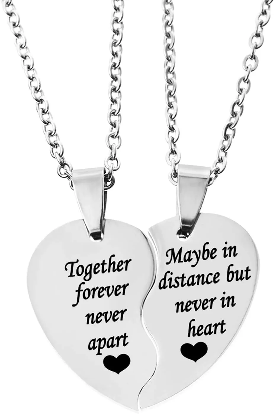 MJartoria BFF Necklace for 2-Valentines Heart Matching Necklace Best Friends Pendant Friendship Necklace Set of 2 Gifts for Women