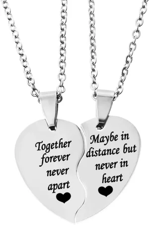 MJartoria BFF Necklace for 2-Valentines Heart Matching Necklace Best Friends Pendant Friendship Necklace Set of 2 Gifts for Women