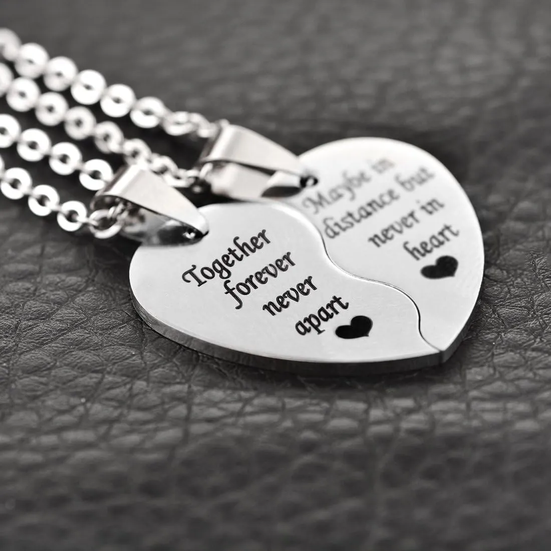 MJartoria BFF Necklace for 2-Valentines Heart Matching Necklace Best Friends Pendant Friendship Necklace Set of 2 Gifts for Women