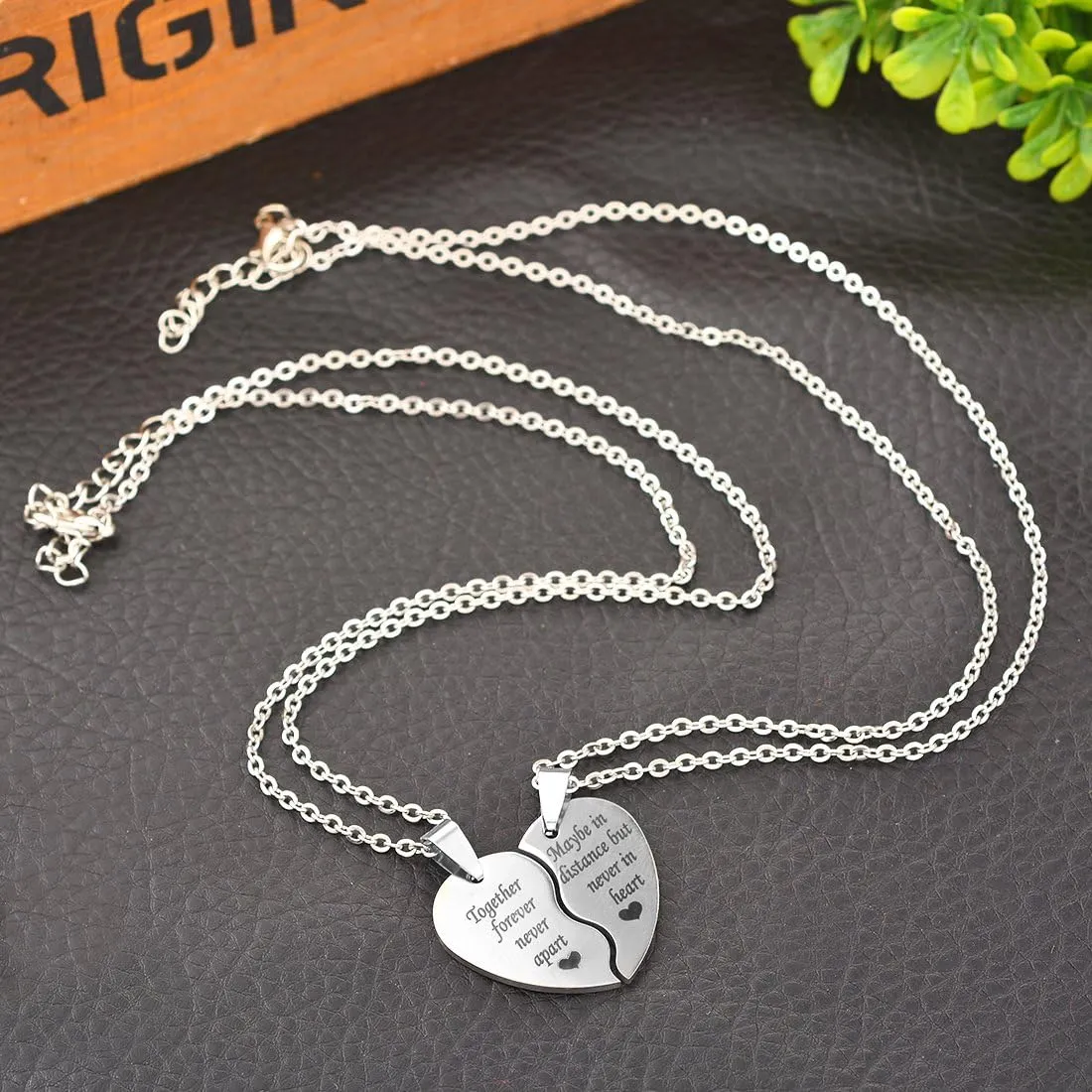 MJartoria BFF Necklace for 2-Valentines Heart Matching Necklace Best Friends Pendant Friendship Necklace Set of 2 Gifts for Women