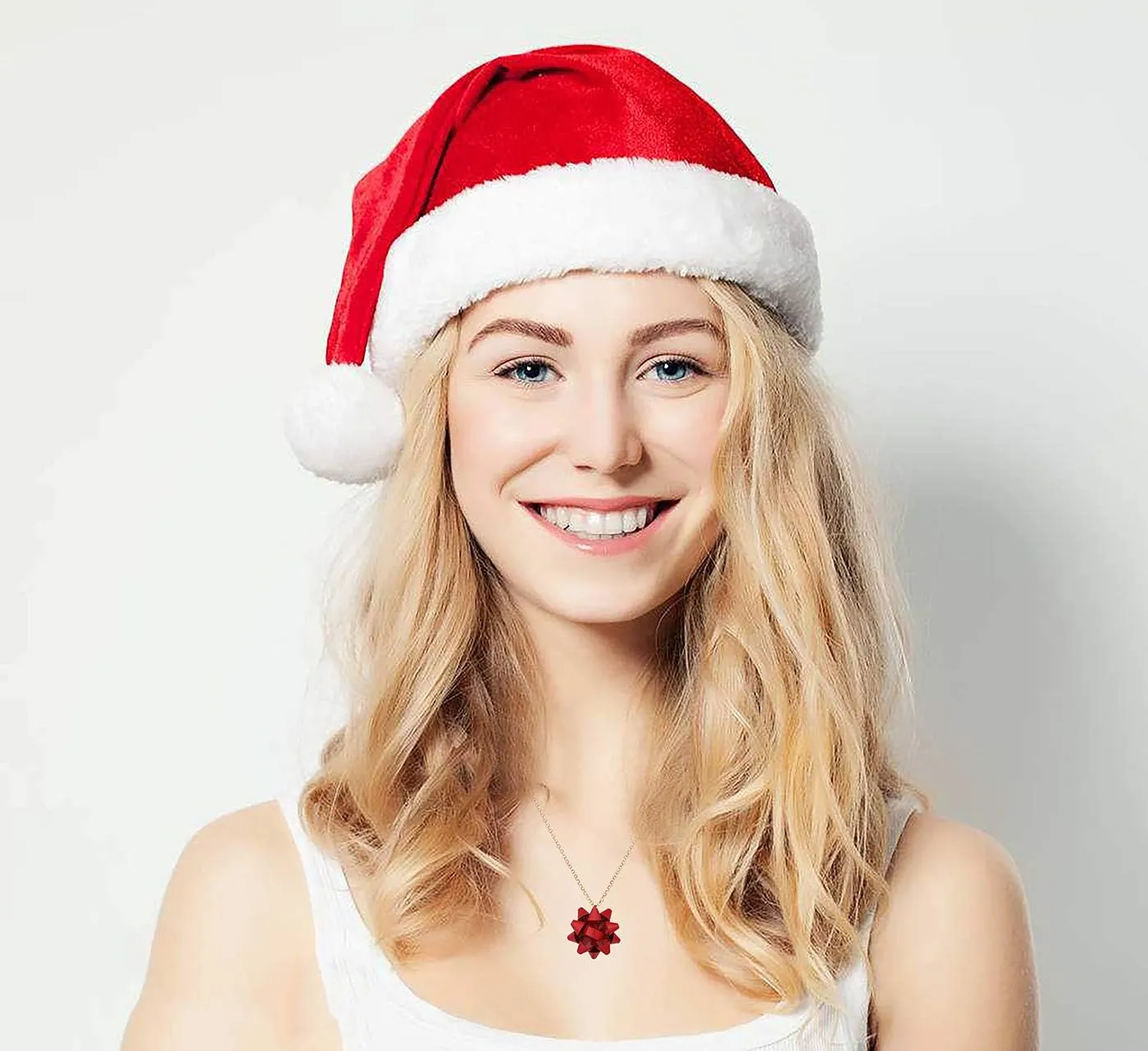 MOLOCH Christmas Necklace Earring Set Statement Gift Bow Pendant Necklace Post Stud Earring Set Christmas Jewelry Gifts For Women