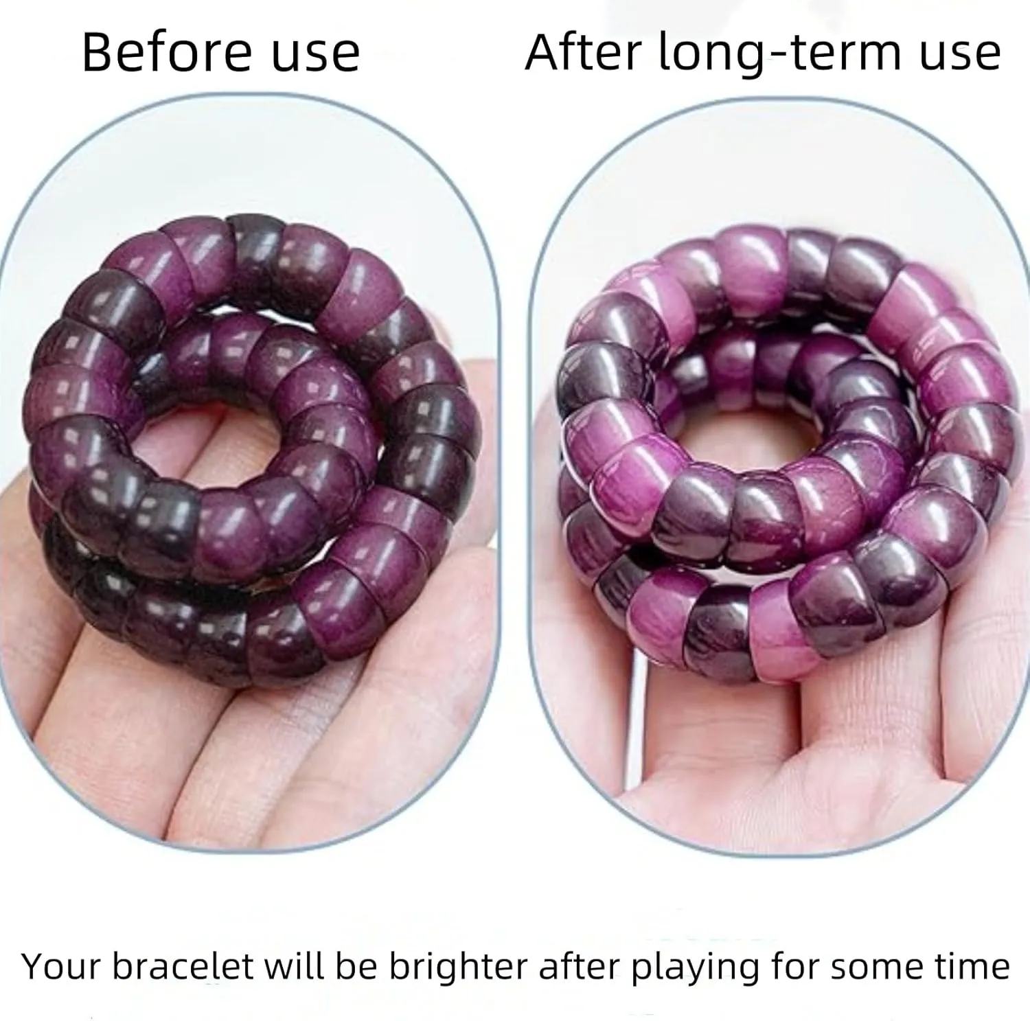 Natural Bodhi Seed Fidget Bracelet for Anxiety Relief, Stretch Beaded Meditation Bracelet for Stress, Focus, Zen Fidget Stretch Bracelet, Protection Jewelry Gift for Women & Men, Gift box set